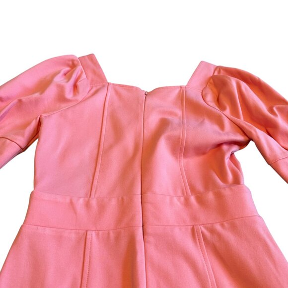 Ivy City Co Lindsay Dress Coral Button-Front Sheath Fit Short Sleeves Size Small - Picture 7 of 11